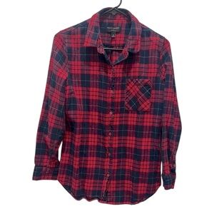 Banana Republic Women’s Medium Red and Blue Plaid Flannel Button Down Shirt